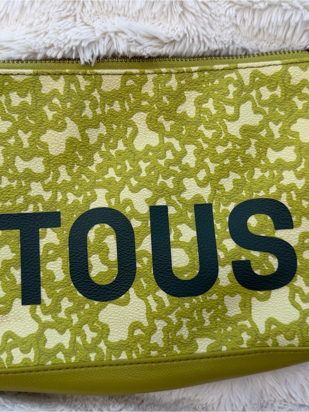TOUS Olive Green Patterned Crossbody with Coin Pouch